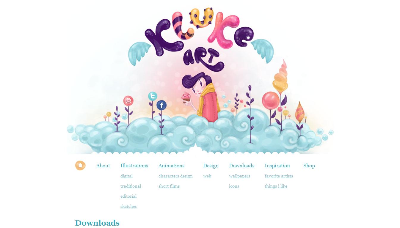 Illustrator Portfolio - Klukeart ( 25 Beautiful Portfolio Website Designs?nid=8241 )